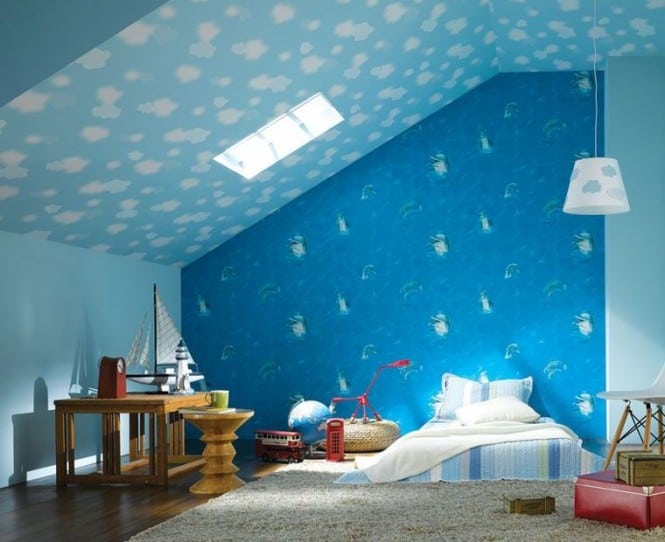 Trang trí nội thất nhà cho trẻ bằng giấy dán tường