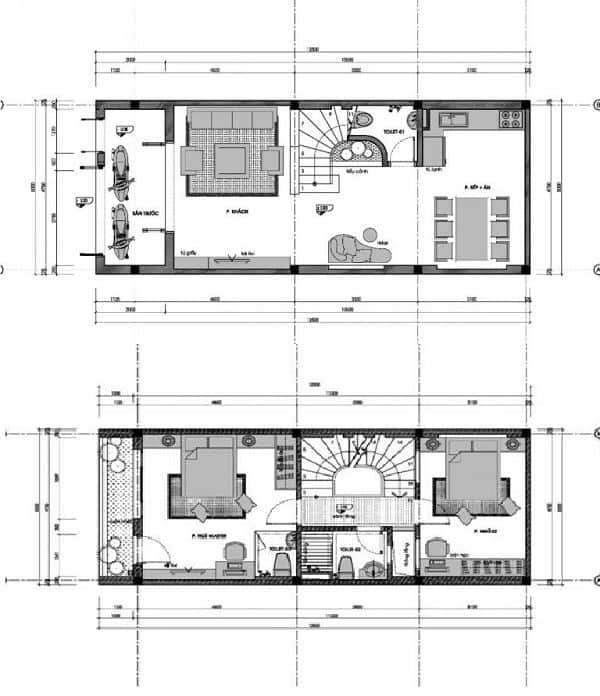 Bản vẽ chi tiết mẫu nhà đẹp 700 - 800 triệu 3 tầng