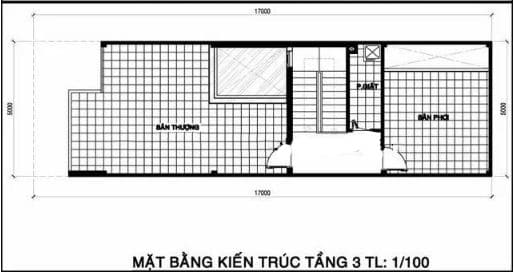 Tầng tum trong thiết kế nhà phố 2 tầng 1 tum