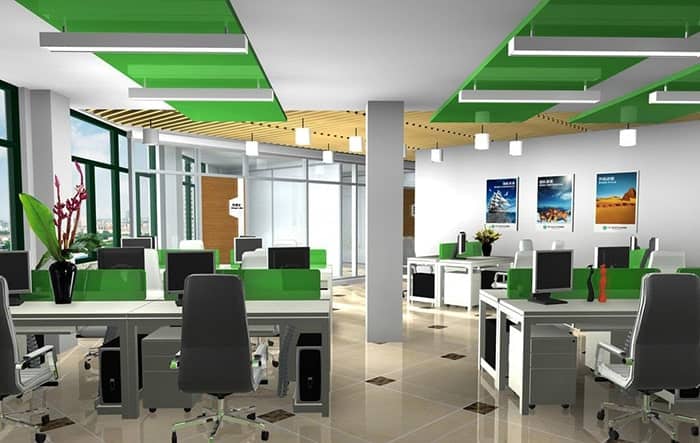 Văn phòng thiết kế màu xanh lá cây